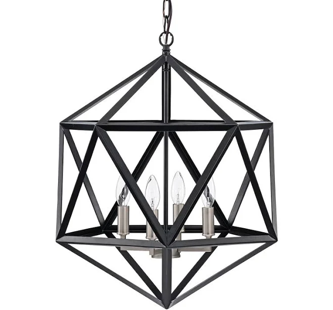 Edvivi Renzo 4-Light Matte Black Geom...