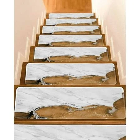 Brown Marble Crack Non-Slip Stair Tre...