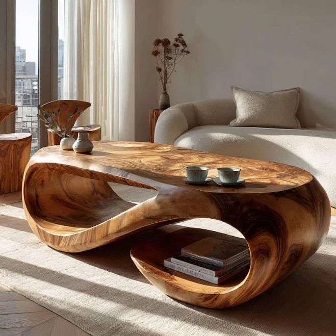 Flowloop Sculpted Solid Wood Coffee T...