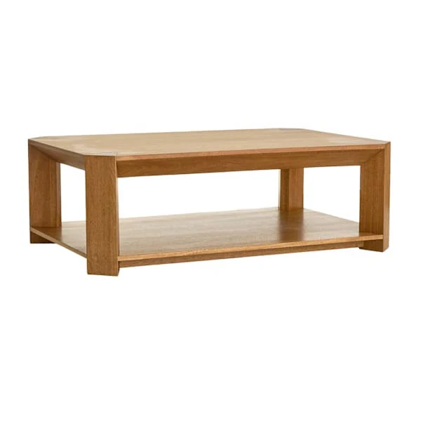 Minimalist 2-Tier Rectangular Wood Co...
