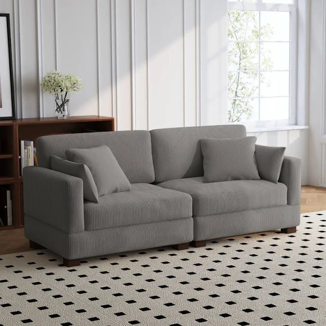 84.5′′W Modern Corduroy Couch Modular...