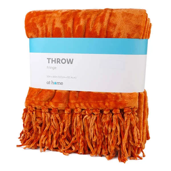 at Home Soft Polyester Fringe Throw B...
