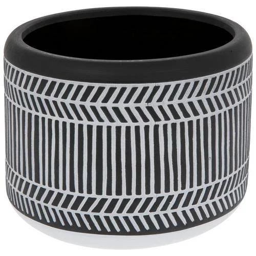 Black & White Geometric Flower Pot