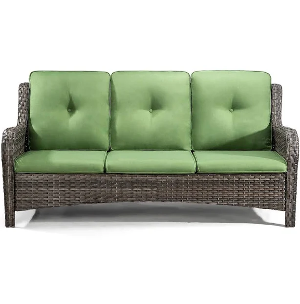 JOYSIDE Outdoor Rattan Wicker 3-Seat ...