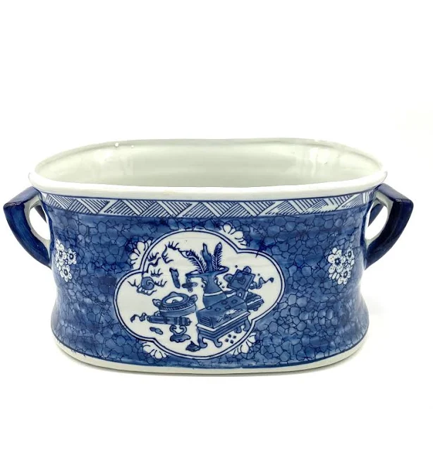 Large Blue & White Planter