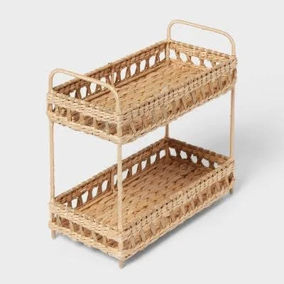 Threshold Natural Woven Tiered Tray O...