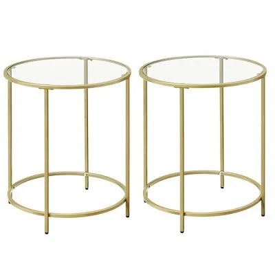VASAGLE Round Side Tables Set of 2