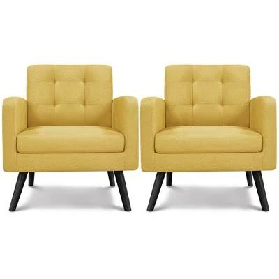 Yaheetech Set of 2 Mid Century Tufted...