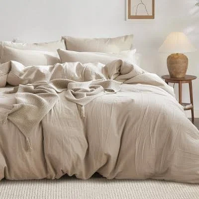 Bedsure 100% Washed Cotton Duvet Cove...