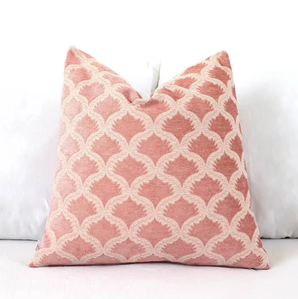 Blush Pink Pillow Cover, Textured Thr...