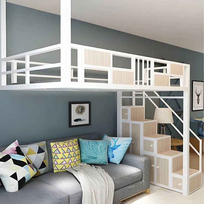 Minimalist Suspended Loft Bed Frame w...