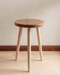 Oak & Ash Three Legged Stool / Side T...
