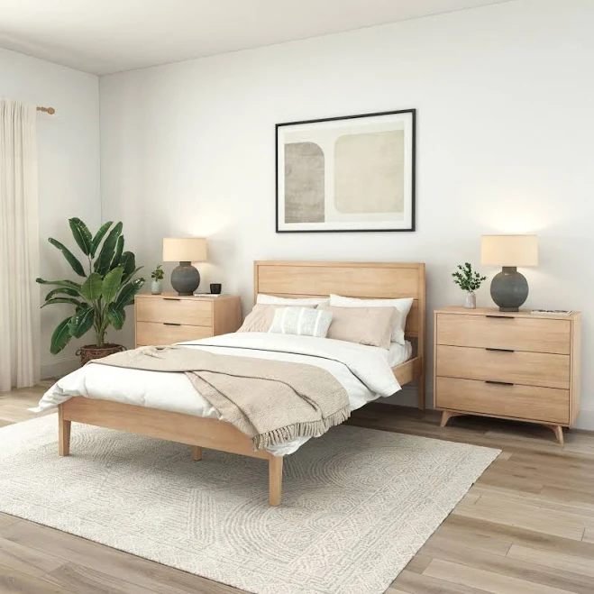 Plank+beam Duo Solid Wood Bed Frame w...