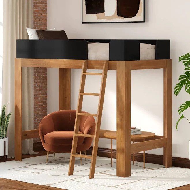 Soho Twin Loft Bed for Adults Brown P...