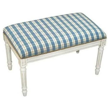 123 Creations Plaid-Blue Fabric Uphol...