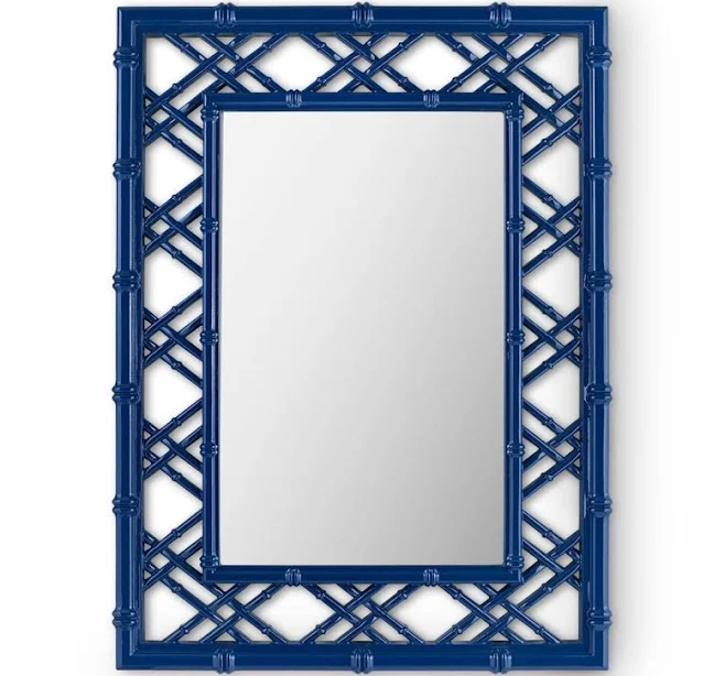 Clara Latticed Wall Mirror Marine Blue