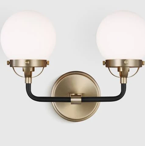Quince Double Globe Steel Sconce