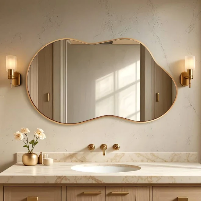 Agnete Irregular Metal Wall Mirror As...