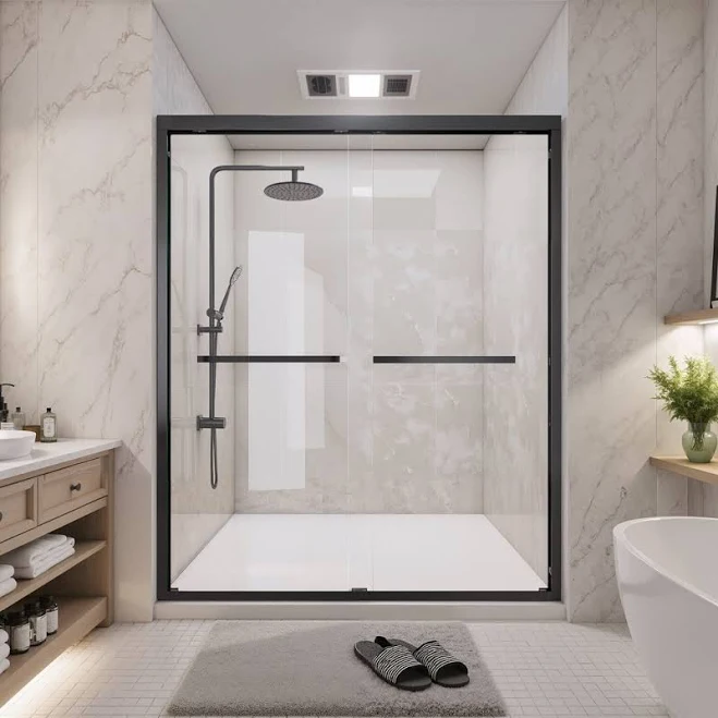 Peorsily Double Sliding Framed Shower...