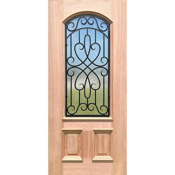 2/3 Arch Grille Mahogany Wood Door #6...