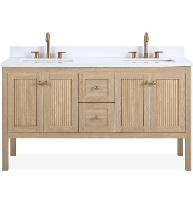 60 Inch Modern Light Oak Sera Double ...