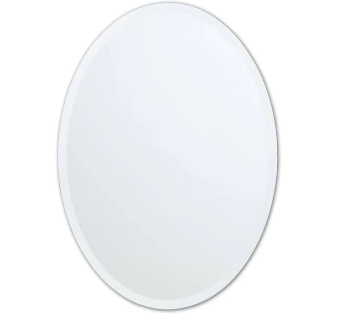 Better Bevel Frameless Oval Mirror Ba...