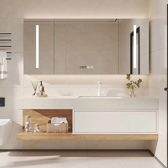 Floating Bathroom Vanity Set Wall-Mou...