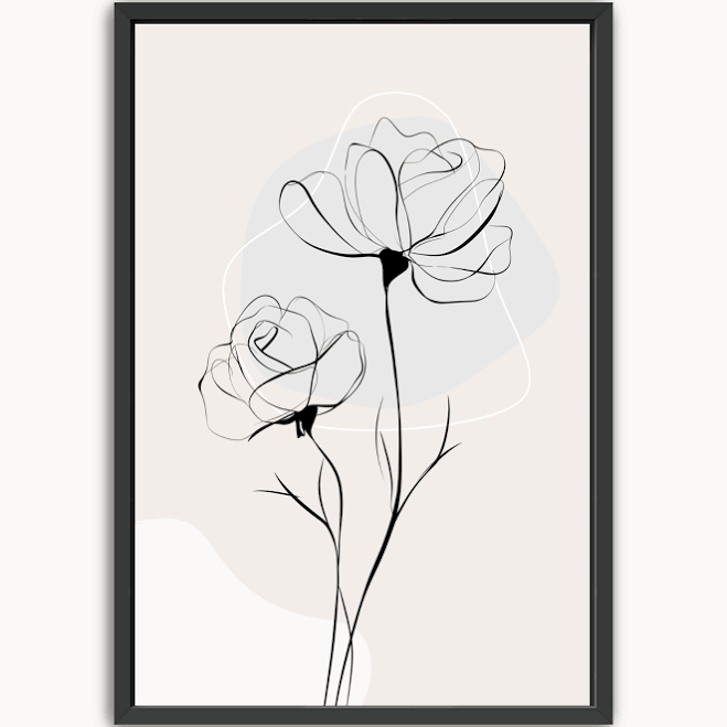 Rose Line Minimalist Floral Wall Art