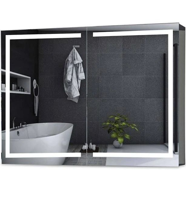 Sikaic 2 Doors LED Medicine Cabinet w...