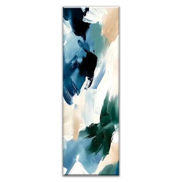 At Home Blue & Green Abstract Canvas ...