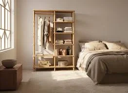 Open Wooden Wardrobe, Minimal Closet ...