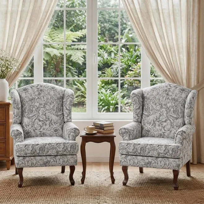 Traditional Wingback Accent Chairs Up...