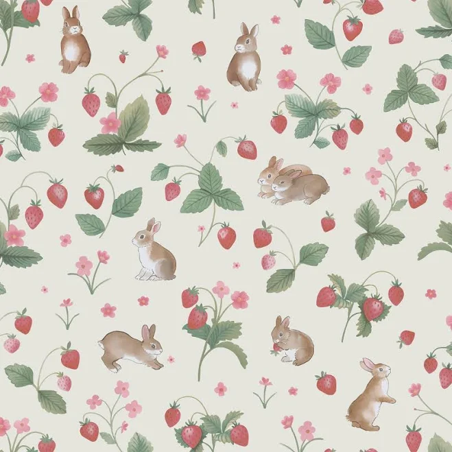 Albany Bunnies and Berries Wallpaper