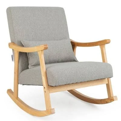 Costway Upholstered Rocking Chair wit...
