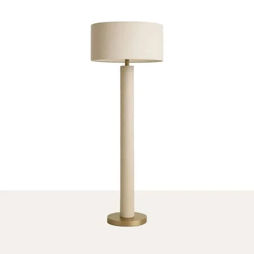 Cream Column Floor Lamp with Brushed ...