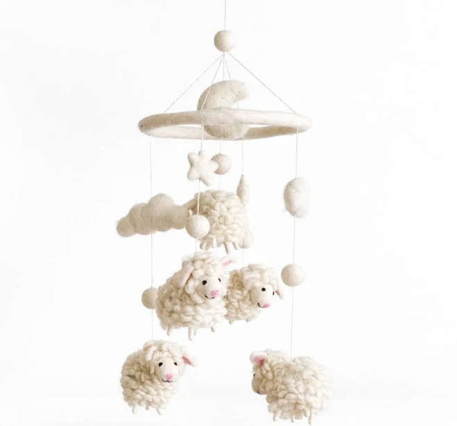 Sheep Felt Baby Mobile