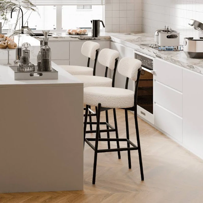 Modern Curved Back Upholstered Counte...