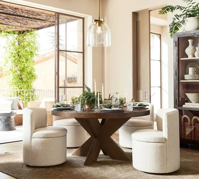 Modern Farmhouse Round Pedestal Exten...