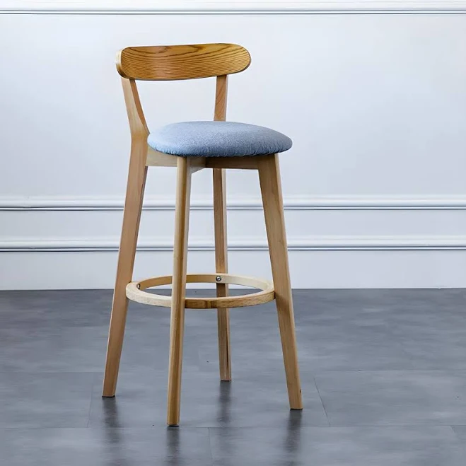 Modern Upholstered Round Bar Stool