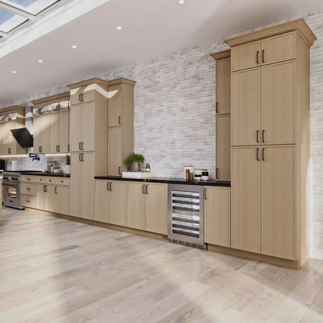 Slim Light White Oak RTA Kitchen Cabi...