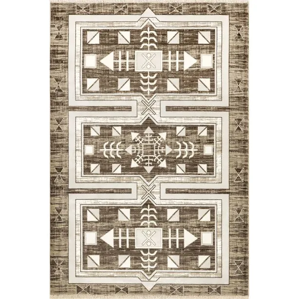 Agave Geometric Fringed Area Rug