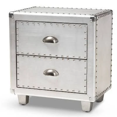 Baxton Studio Davet 2-Drawer Nightstand