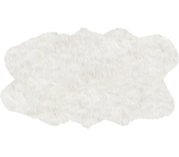 Homeroots Faux Sheepskin Area Rug