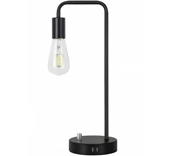 Industrial Bedside Table Lamp with 2 ...