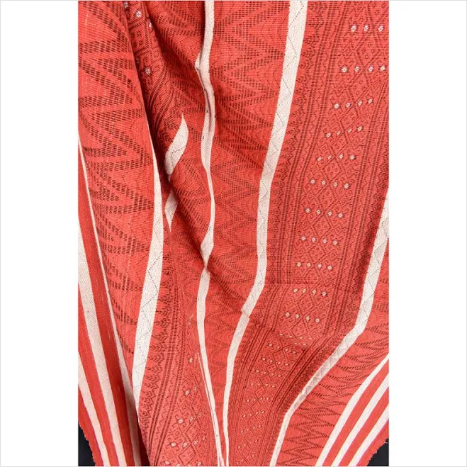 Orange-red, geometric tribal home dec...
