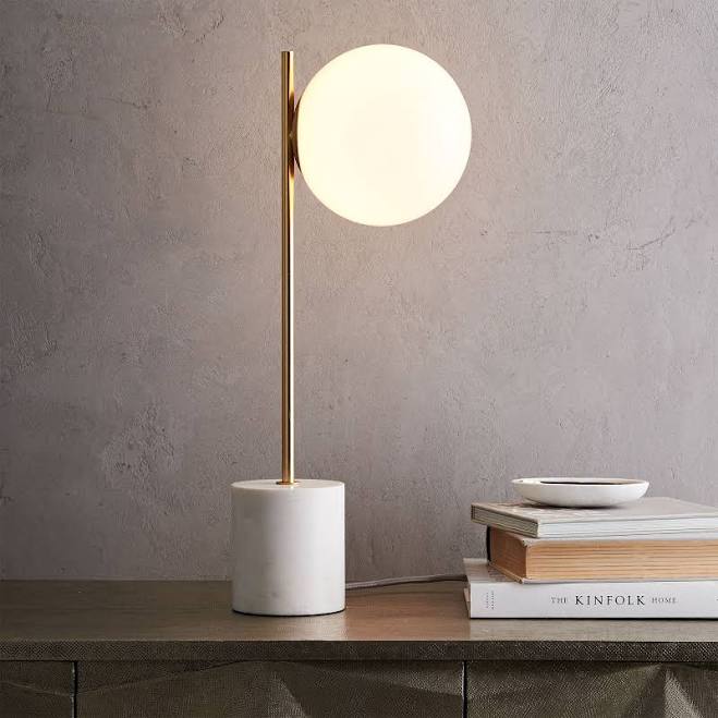 West Elm Sphere Stem Table Lamp Milk ...