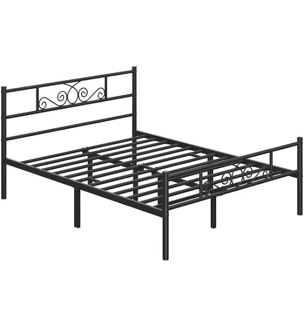 Yaheetech Scroll Metal-Framed Bed