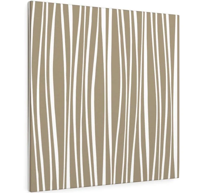 Abstract Brown White Lines Canvas Art