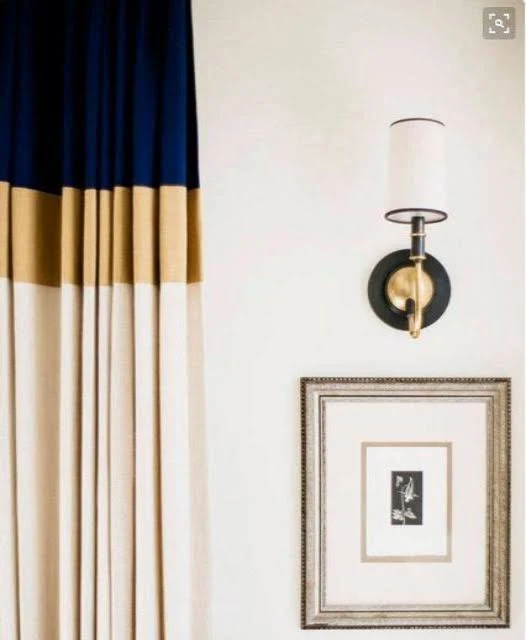 Color Block Linen Curtains