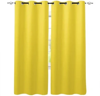 Lemon Yellow Blackout Curtains for Be...